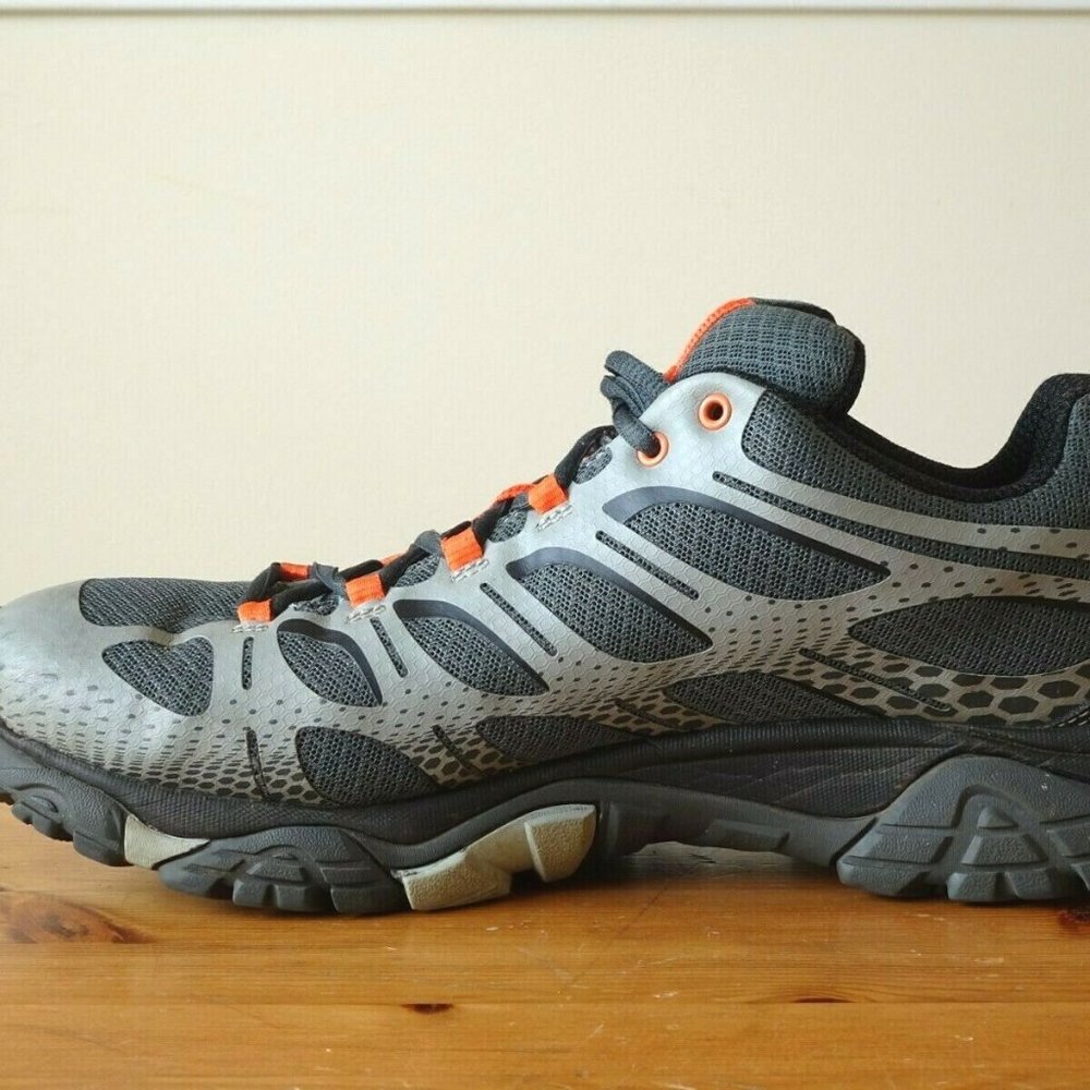 Merrell Moab Edge 2 Vibram Outdoor Hiking Shoes Grey Orange Mens 10.5 (J35427)